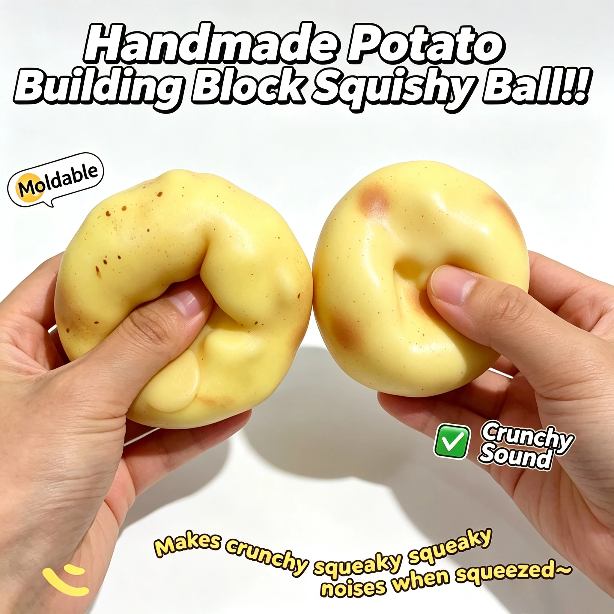 Kids Y Toys - Crunchy Potato Squishy Stress Ball ASMR