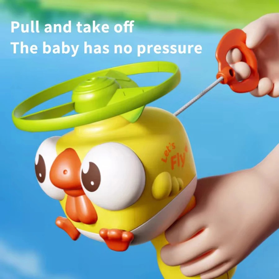Kids Toys 10 Year Old - Kids Pull-Cord Bamboo-Copter UFO Launcher, Spinning