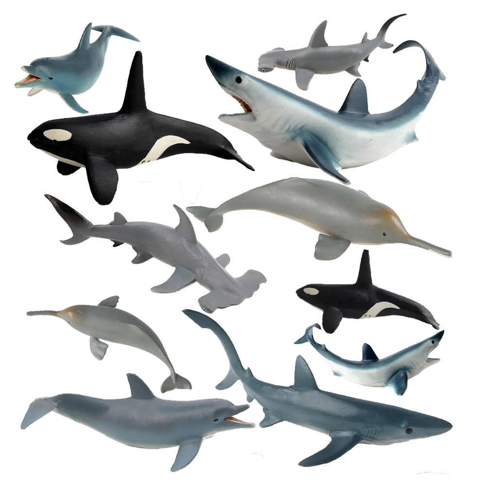 Kids Toys 10 Year Old - Endangered Marine Animals Figurines Killer Shark