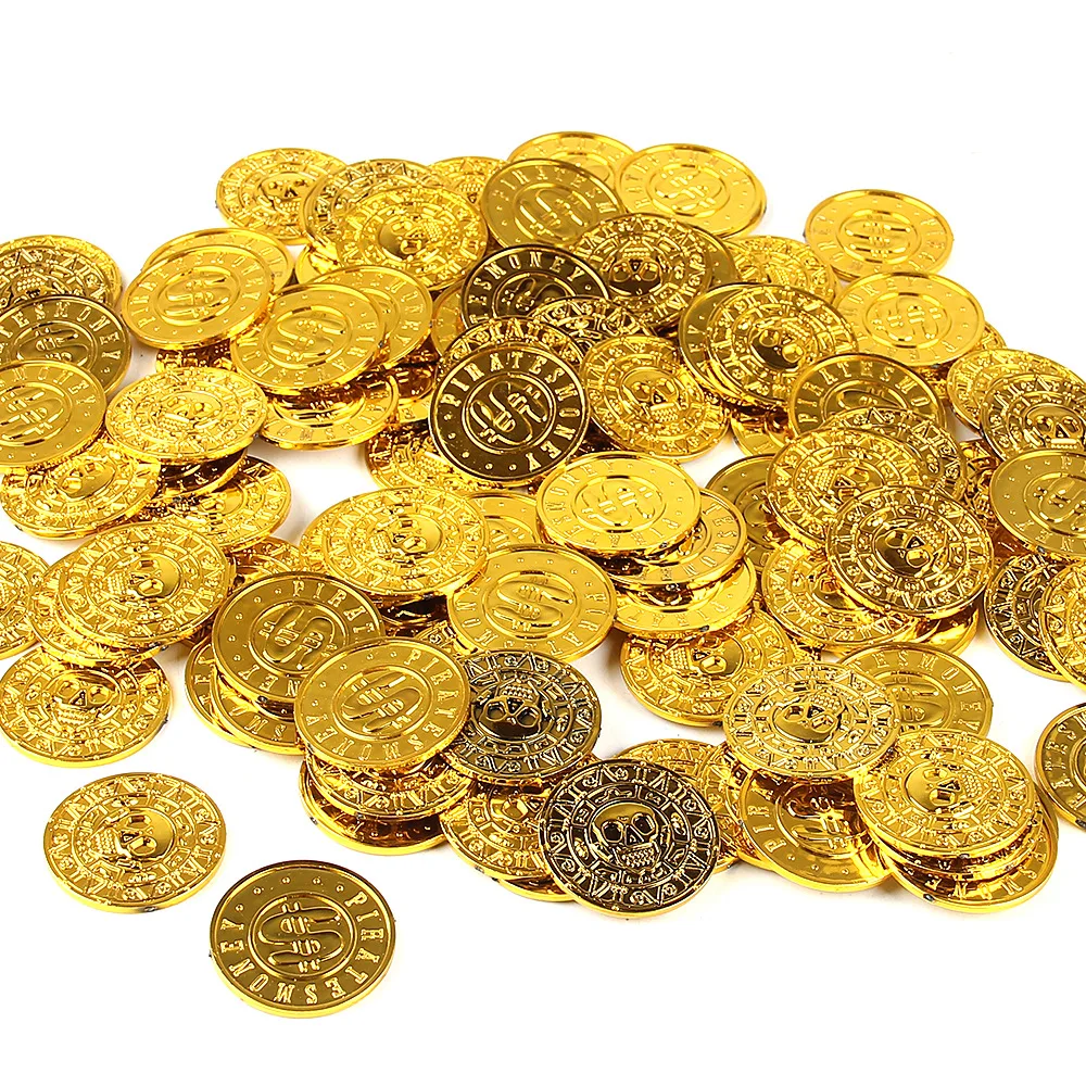 Kids Toys 10 Year Old - 10/30/60pcs Retro Plastic Pirate Coin Kids