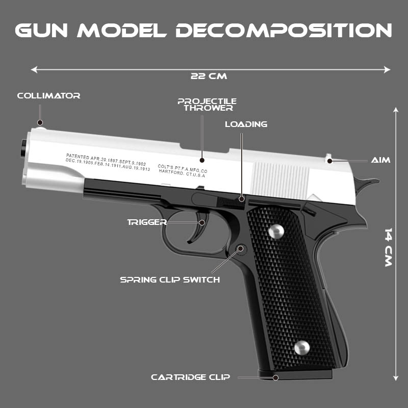 M1911 Colt Toy Gunman Gun, Sof - Catapult Launcher Toy review and price