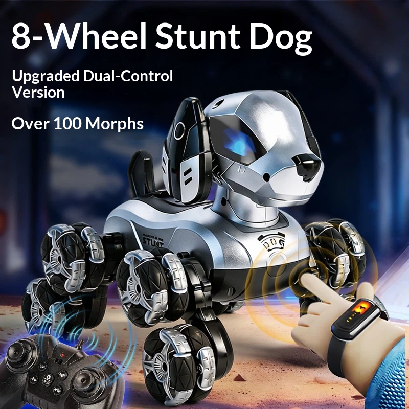 New RC Stunt Robot Dog 8 Wheel - Kids Toys Dog review and price